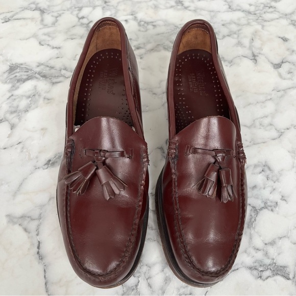 GH Bass Weejuns Classic Brown/Burgandy Leather Tassel Loafers Mens 10 D - Picture 4 of 11